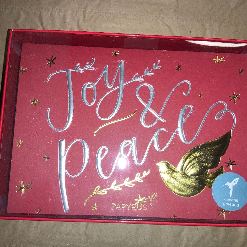Papyrus Joy & Peace Christmas 12 note cards with envelopes